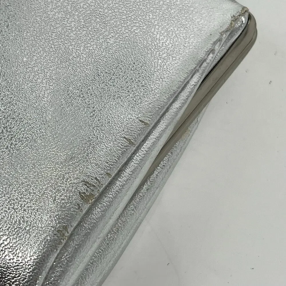 vintage silver metallic clutch evening bag